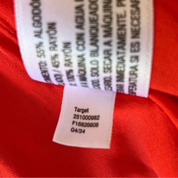 Kate Spade Target Red Scalloped Mini Dress Size M Sleeveless Cotton Sheath Shift - Picture 10 of 11